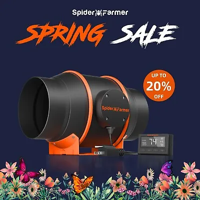 Spider Farmer 4/6Inch Intelligent Inline Fan With Controller Grow Tent Kits • $184.99