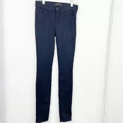 Vince Coastal Navy Blue Textured Skinny Jeans Size 27 Womens • $24.99