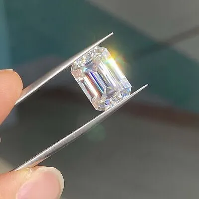 Natural Diamond Emerald Cut 1 Ct To 5 Ct D Grade CERTIFIED VVS1 +1 Free Gift Rec • £41.48
