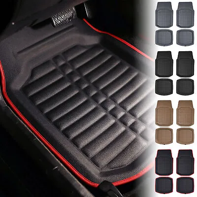 PU Leather Floor Mats For Auto Car SUV Van Deep Tray Waterproof For Car 4pc Set • $31.99