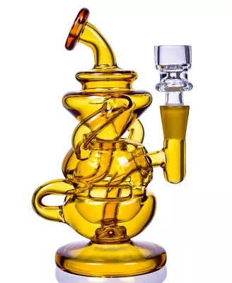 COOL Recycler Bong COOL Bong Glass Water Pipe VORTEX Bong HELIX Bong AMBER *USA* • $53.99