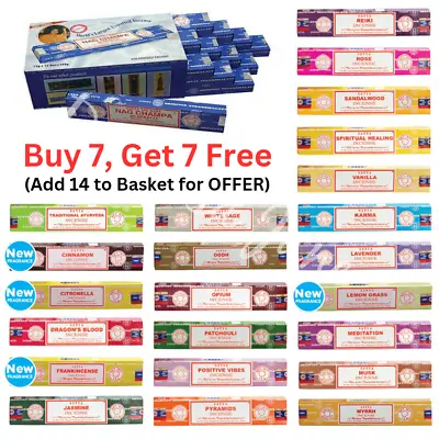 Satya Incense Sticks Insence Joss 15g Agarbatti Buy 7 Packs And Get 7 Packs FREE • £2.95