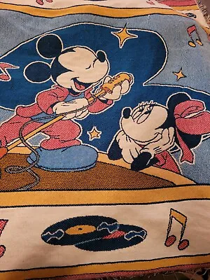 Mickey Singing Minnie Mouse Throw Tapestry Beacon Blanket Disney Made In USA • $55