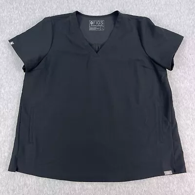 Figs Maternity Scrub Top L Black Two Pocket Short Sleeve W19SW1039 Basa • $23.88