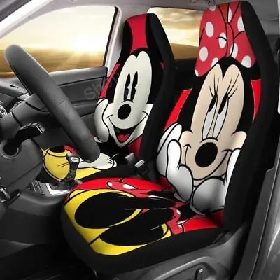 Mickey And Minnie Mouse Couple Love Car Seat Covers • $49.04