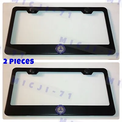 X2 3D Mercedes Benz Emblem Stainless Steel License Plate Frame Holder Tag • $37.99