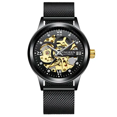 Automatic Skeleton WATCH FOR MEN Mechanic Top Luxury Fashion Sport US SELLER • $48.99