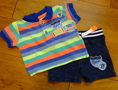 £1.75 • Buy Crafted Baby Boys Multi Colour T-Shirt & Matching Shorts 3-6 Months