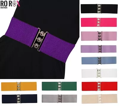 £5.25 • Buy Ro Rox Elasticated Belt Wide Classic Ladies Vintage Retro 1950's Waist Cincher