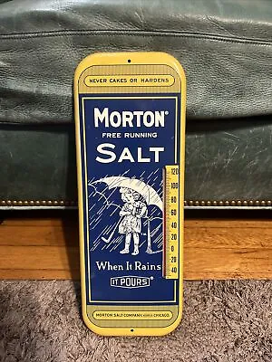 Nice Morton Salt Advertising Thermometer Sign • $125