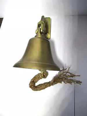 Vintage Brass Wall Mount Small 4 3/4  Ships Bell • $9.99