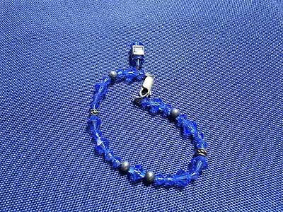 Grandma Grabe's Vintage 925 Sterling Silver Blue Child Infant Baby Bracelet • $0.75