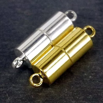 £2.95 • Buy Magnetic Clasps, Silver Or Gold Plated, Strong Tube Shaped Plain  , 20mm X 6mm 
