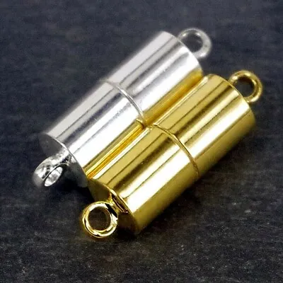 Magnetic Clasps Silver Or Gold Plated Strong Tube Shaped Plain   20mm X 6mm  • £2.95