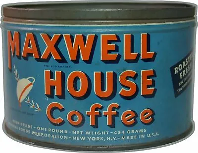 Maxwell House Coffee Can Shaped 19  Heavy Duty Usa Made Metal Advertising Sign • $99