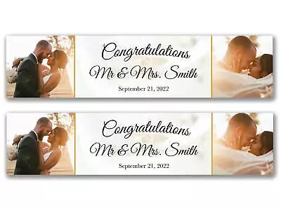 £9.99 • Buy 2 X Personalised Wedding Anniversary Photo Banners - Any Name, Age And Occasion