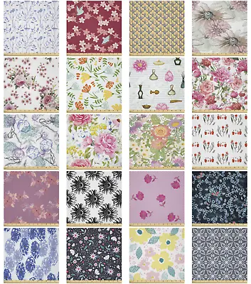 $129.99 • Buy Ambesonne Floral Pattern Microfiber Fabric By The Yard For Arts And Crafts