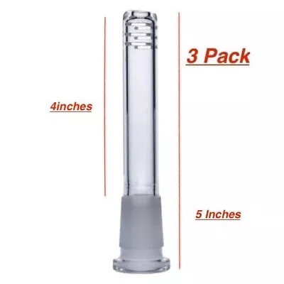 3X Pack 4  Water Pipe Downstem Glass Stem For Bongs & Glass Bowls Attachments • $13.99