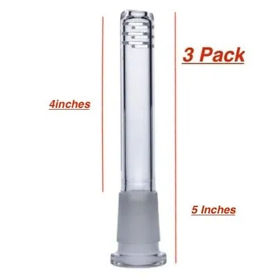 New 3 Pack 4  Water Pipe Downstem Glass Stem For Bongs & Glass Bowls Attachments • $10.99