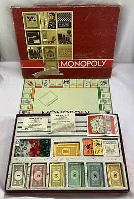 1964 Deluxe Monopoly Game Complete In Good Condition FREE SHIPPING • $44.99