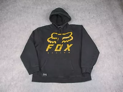 Fox Racing Hoodie Mens XXL Black Sweatshirt Motocross Dirt Bike Sweater VTG Y2K • $29.95