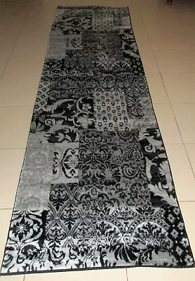 New Grey/black Modern Heatset Hall Hallway Floor Runner Rug 80x300cm  • $149