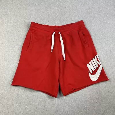 Nike Shorts Mens XL Alumni French Terry Red Drawstring Gym Training Logo • $17.99