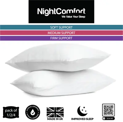 NightComfort Anti Allergy Microfibre Soft Touch Pillows - Soft / Medium / Firm • £24.80