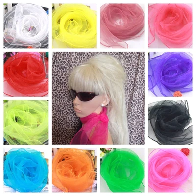 £3 • Buy PLAIN SQUARE CHIFFON ORGANZA NECK SCARF HAIR TIE 50s ROCKABILLY 60s FANCY DRESS