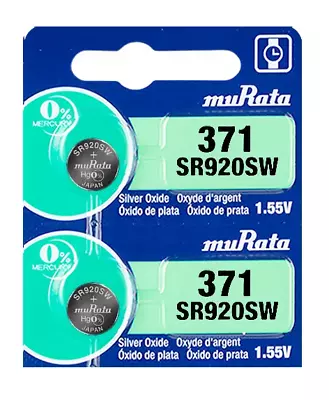 2 X Sony / Murata Sr920sw 371 Silver Oxide 1.55v Watch Batteries Made In Japan • $4.85