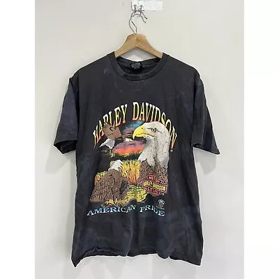 Vintage 90s Harley Davidson Eagle Tee Shirt American Pride • $60