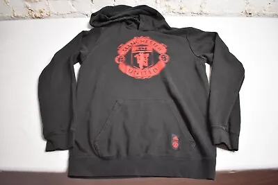 Adidas Manchester United Soccer Big Logo Black Hoodie Size Medium • $14.99