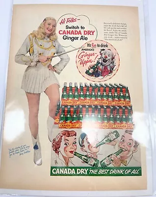 Mary Hartline Canada Dry Ginger Ale 1952 Magazine Print Ad Super Circus Clown • $9.99