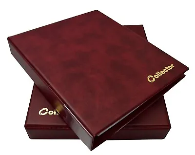 Collector Album For Banknotes Banknote Folder Book 10 Pages Sleeves In Case Red • £26.99