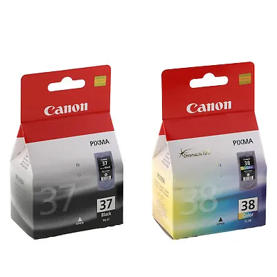 Canon  PG-37 & CL-38 Original OEM Inkjet Cartridges For Canon MP140 MP210 MX310 • £34.99