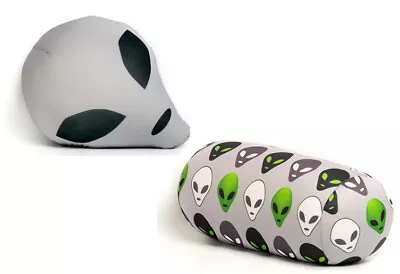 Grey Alien Head Microbead Throw Pillow Combo Pack 2 Pillows [Grey] • $14.79