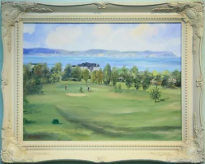 Irish Art Original Oil Painting GOLF COURSE IRVINE SCOTLAND By Artist C Magill • £120