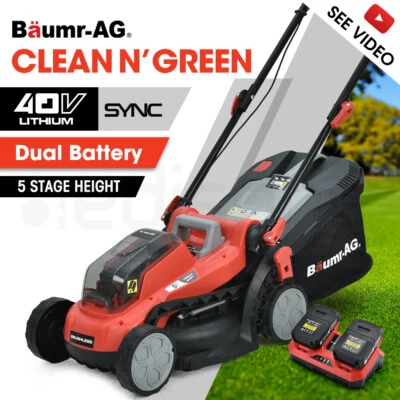 $309 • Buy BAUMR-AG 40V Cordless Lawn Mower Brushless Dual Battery Electric Lawnmower 450CX