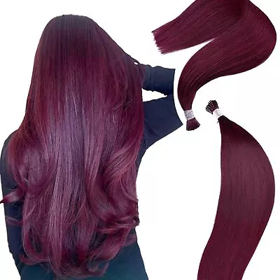 I Tip Hair Extensions Human Hair 18inch Remy Burgundy Itip Human Hair Extensi... • $68.09