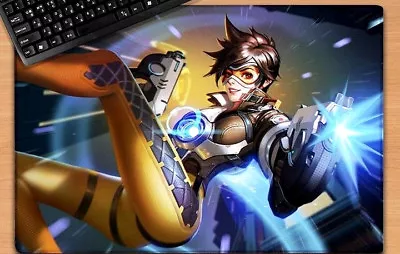 Overwatch TRACER Gaming Mouse Pad Desktop PC Computer 5mm Rubber 60cmx40cm AUS • $39.95