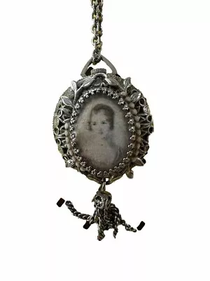 Vintage Lucerne Swiss Made Lady Portrait Pendant Watch • $55