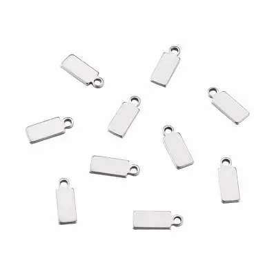 10 Metal Stamping Blanks Stainless Steel Circle Charms Engraving Tags Rectangle  • $5.33