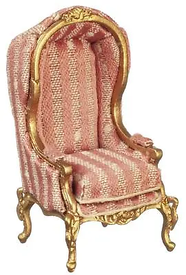 Dolls House Dark Pink & Gold Medieval Porter Chair JBM Hall Furniture 1:24 Scale • $157.86
