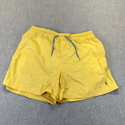 Polo Ralph Lauren Swim Trunks Mens Large Yellow Mesh Lined Pony Multicolor Nylon • $24.88