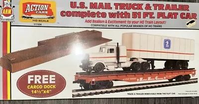 A.H.M. HO Scale Kit 11104 U.S.Mail Truck/ Trailer W/51’ Flat Car 1:87 • $24.99