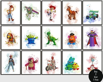 £9.99 • Buy Toy Story Disney Print Watercolour Wall Art Childrens Bedroom A3 A4 A5