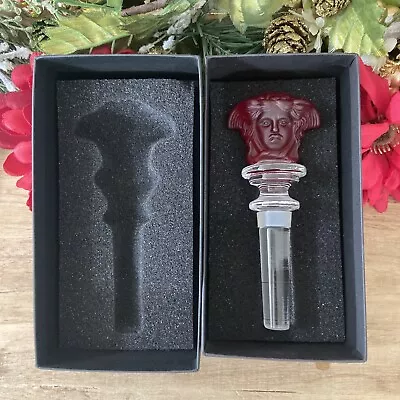 Rosenthal Versace Medusa Wine Bottle Stopper Red Frosted Crystal W Box 5” • $150