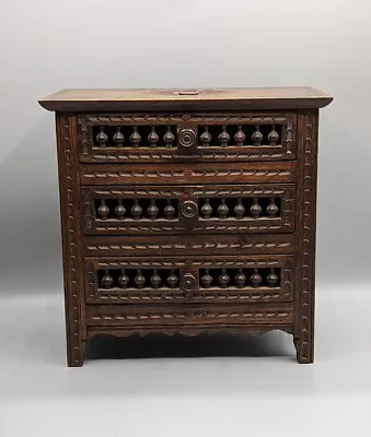 Apprentice Piece Oak Minature Chest Of Drawers 19th Century Hand Carved Moulded  • £200