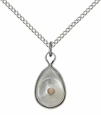 Sterling Silver Mustard Seed Pendant With 18  Stainless Steel Lite Curb Chain. • $63.11