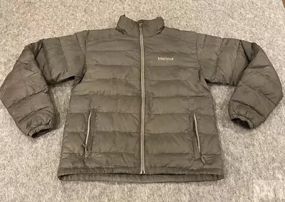 Marmot 800 Fill Gray Down Jacket Full Zip Mens M Stained • $35